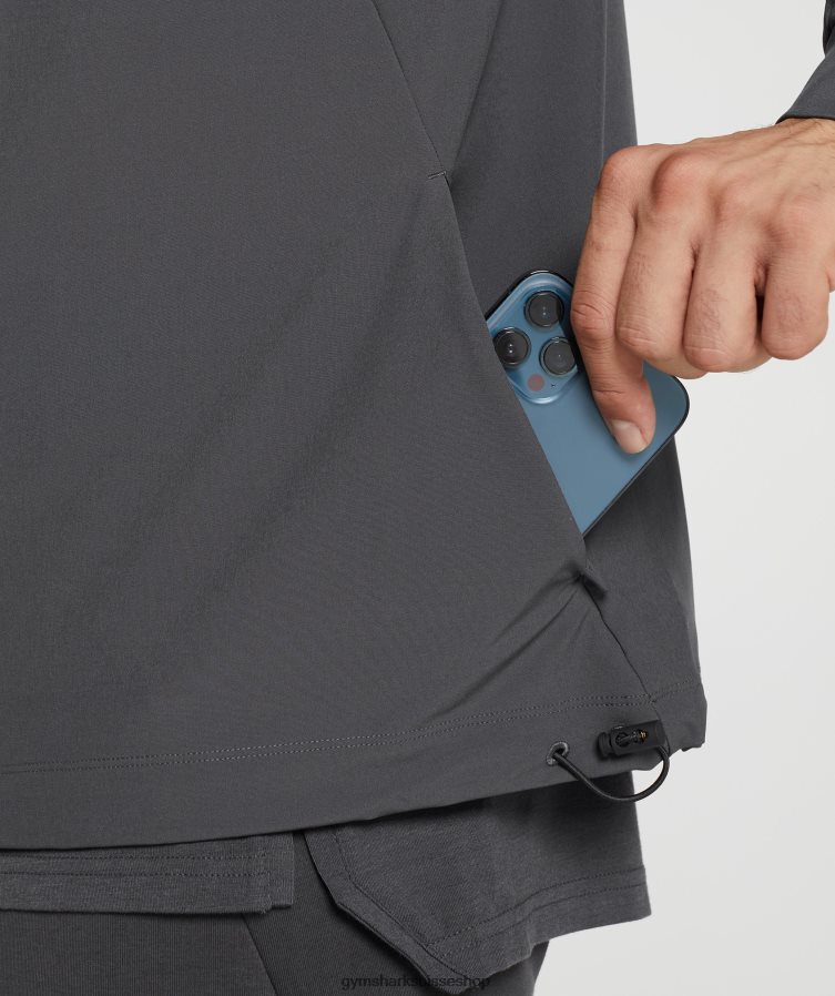 ch Gymshark Hommes veste de studio gris onyx 02FP6T817 vêtements