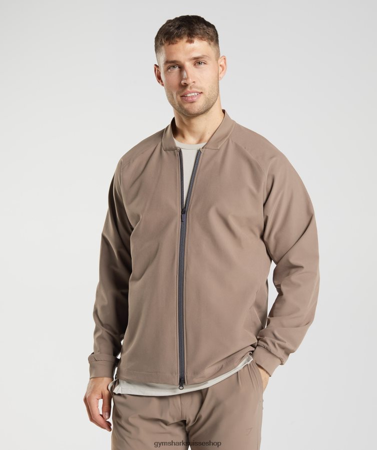ch Gymshark Hommes veste de studio âme marron 02FP6T841 vêtements