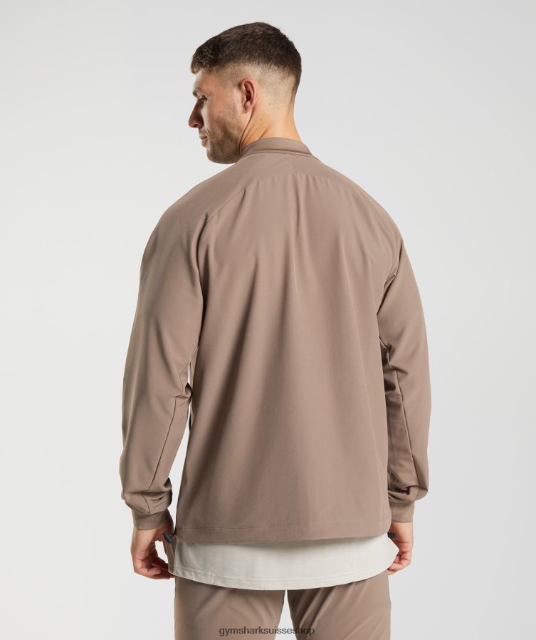 ch Gymshark Hommes veste de studio âme marron 02FP6T841 vêtements