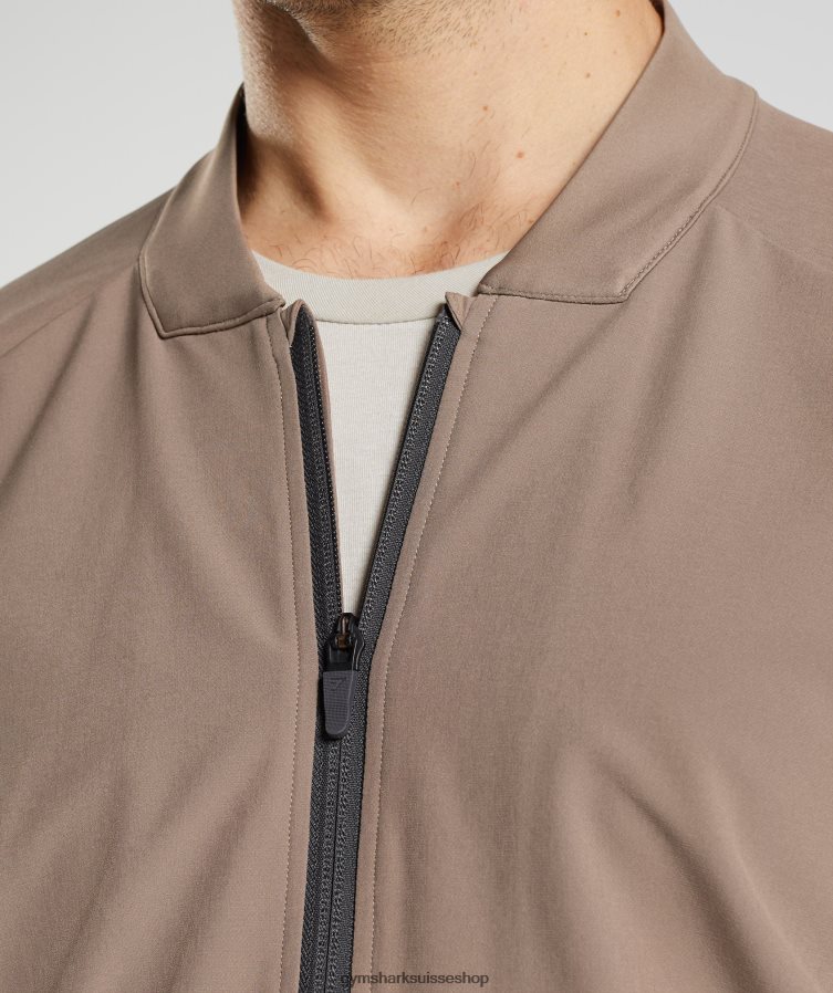 ch Gymshark Hommes veste de studio âme marron 02FP6T841 vêtements
